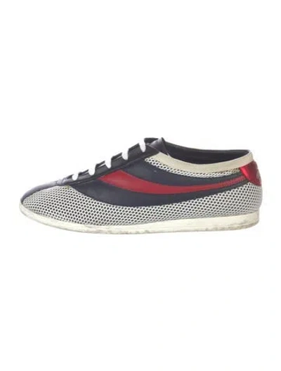 Pre-owned Gucci Web Accent Mesh Flats In Blue