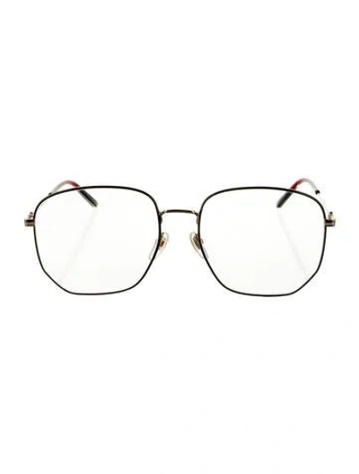 Pre-owned Gucci Web Accent Oversize Eyeglasses In Transparent