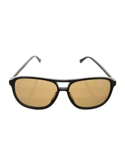 Pre-owned Gucci Web Accent Oversize Sunglasses In Black