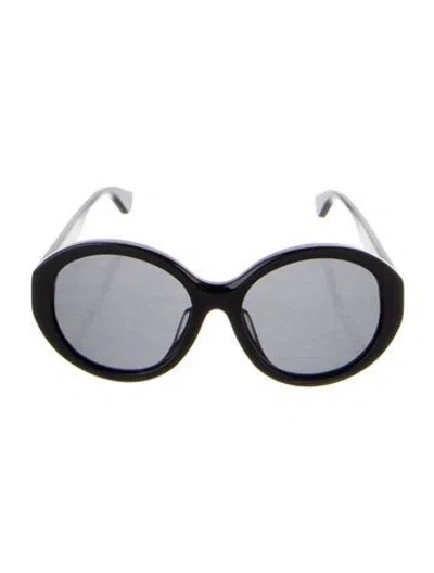 Pre-owned Gucci Web Accent Oversize Sunglasses In Black