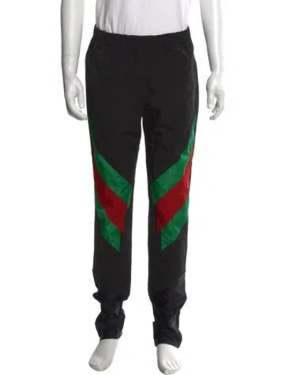 Pre-owned Gucci Web Accent Pants In Black