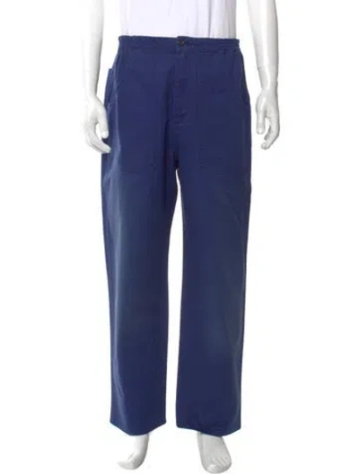 Pre-owned Gucci Web Accent Pants In Blue