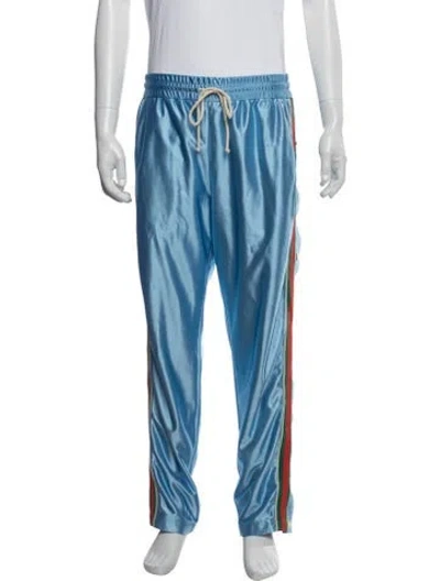 Pre-owned Gucci Web Accent Pants In Blue