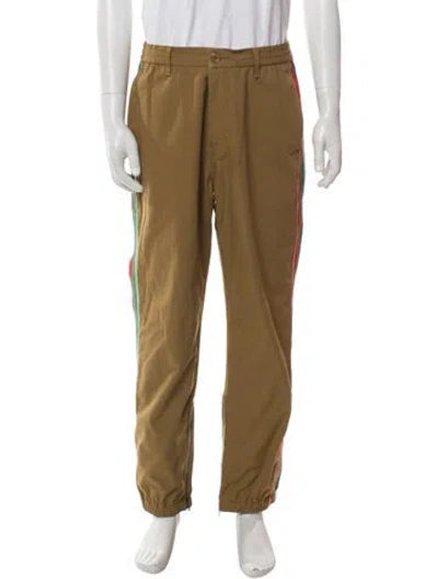 Pre-owned Gucci Web Accent Pants In Brown