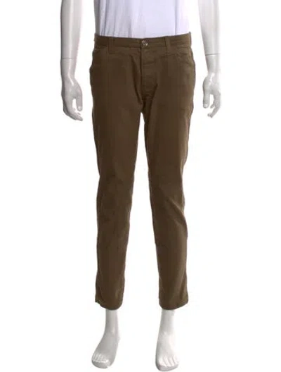 Pre-owned Gucci Web Accent Pants In Green