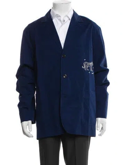 Pre-owned Gucci Web Accent Parka In Blue