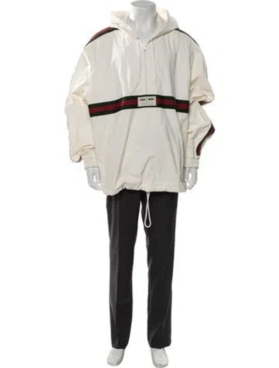 Pre-owned Gucci Web Accent Parka In Neutral