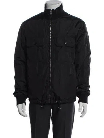 Pre-owned Gucci Web Accent Puffer Coat In Black