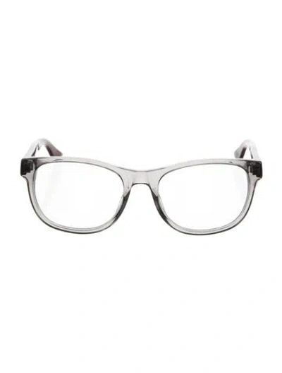 Pre-owned Gucci Web Accent Round Eyeglasses In Brown