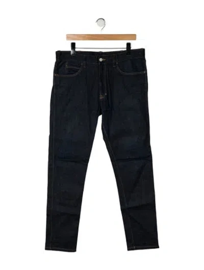 Pre-owned Gucci Web Accent Skinny Jeans In Blue