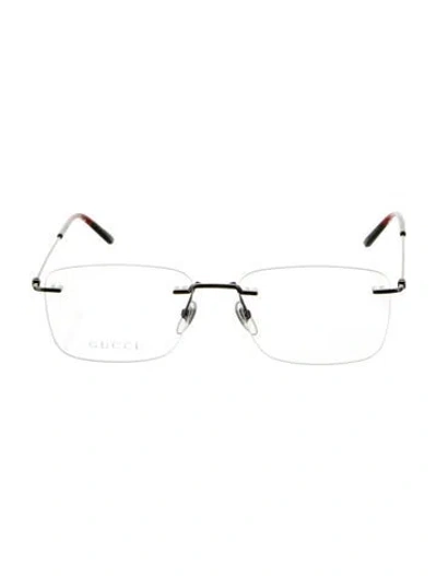 Pre-owned Gucci Web Accent Square Eyeglasses