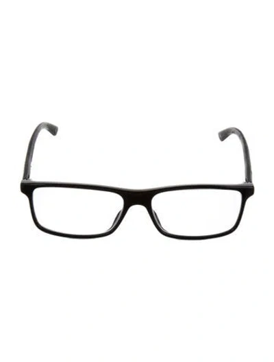 Pre-owned Gucci Web Accent Square Eyeglasses In Black