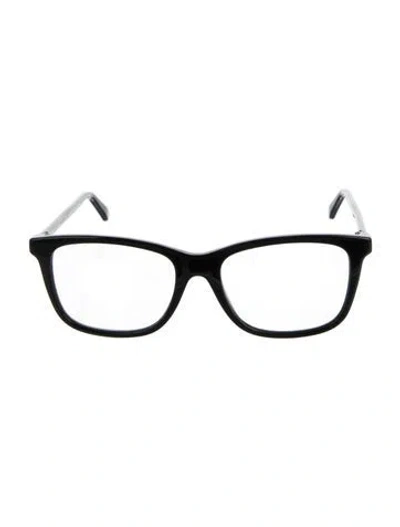Pre-owned Gucci Web Accent Square Eyeglasses In Black