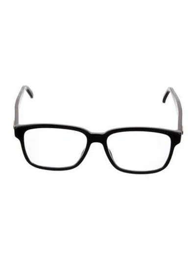 Pre-owned Gucci Web Accent Square Eyeglasses In Black