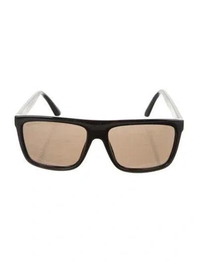 Pre-owned Gucci Web Accent Square Sunglasses In Black