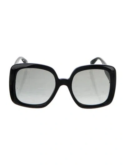 Pre-owned Gucci Web Accent Square Sunglasses In Black
