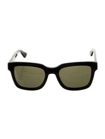 Pre-owned Gucci Web Accent Square Sunglasses In Black