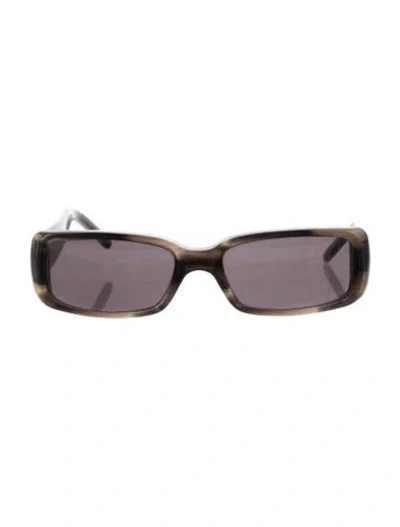 Pre-owned Gucci Web Accent Square Sunglasses In Black