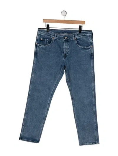 Pre-owned Gucci Web Accent Straight-leg Jeans In Blue