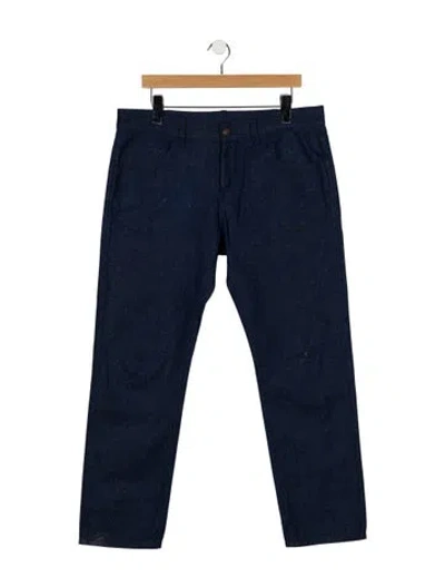 Pre-owned Gucci Web Accent Straight-leg Jeans In Blue