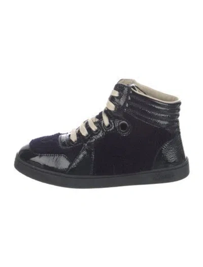 Pre-owned Gucci Web Accent Suede Sneakers In Blue