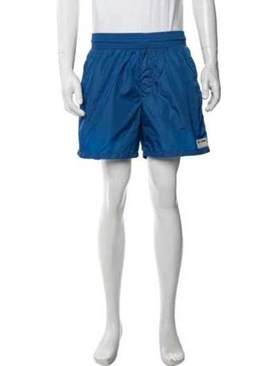 Pre-owned Gucci Web Accent Swim Trunks W/ Tags In Blue