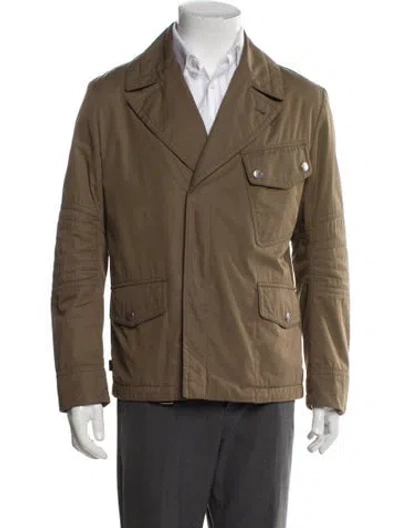 Pre-owned Gucci Web Accent Utility Jacket In Brown