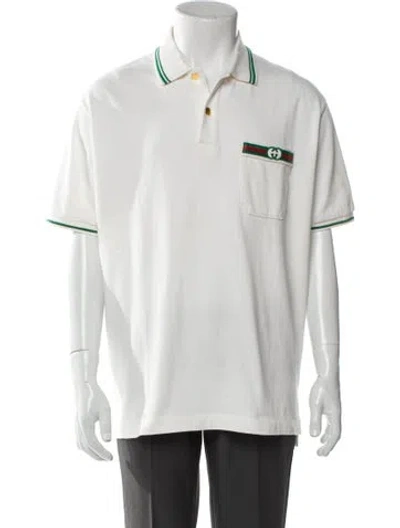 Pre-owned Gucci Web Accent V-neck Polo Shirt