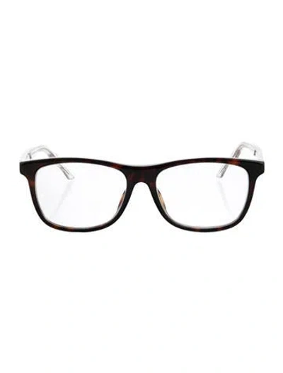 Pre-owned Gucci Web Accent Wayfarer Eyeglasses In Brown