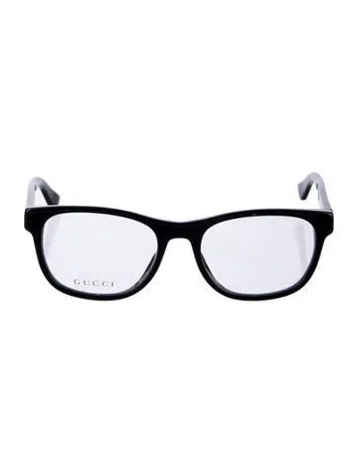 Pre-owned Gucci Web Accent Wayfarer Eyeglasses W/ Tags In Black