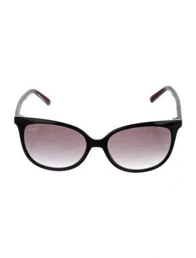 Pre-owned Gucci Web Accent Wayfarer Sunglasses In Black