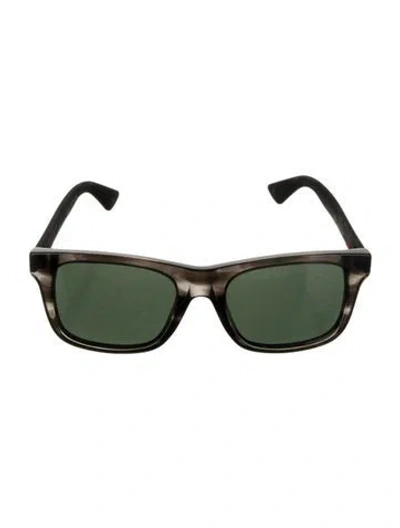 Pre-owned Gucci Web Accent Wayfarer Sunglasses In Black