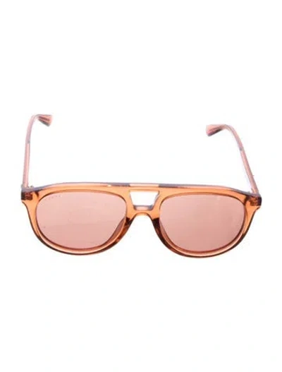 Pre-owned Gucci Web Accent Wayfarer Sunglasses In Orange