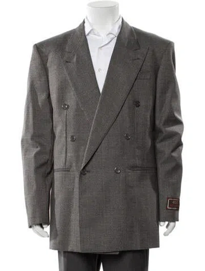 Pre-owned Gucci Web Accent Wool Suit In Gray