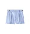 Gucci Baby Web Cotton Poplin Bermuda Shorts In Baby Blue