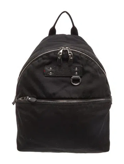 Pre-owned Gucci Web Backpack In Black