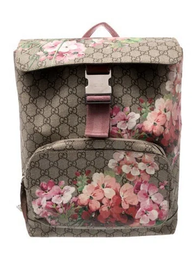Pre-owned Gucci Web Backpack In Neutral