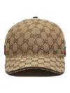 Gucci Men Beige Baseball Cap With Web Detail On The Side In Gg Canvas Man In Nude