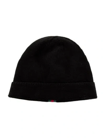 Pre-owned Gucci Web Beanie In Black