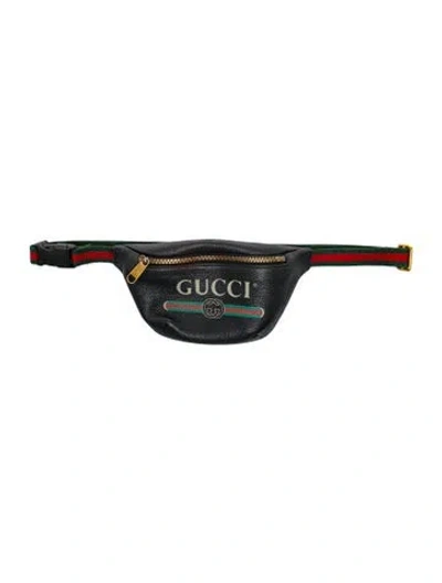 Pre-owned Gucci Web Belt Bag In Black