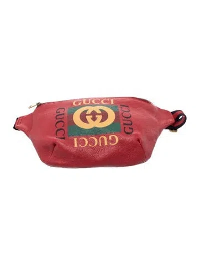 Pre-owned Gucci Web Belt Bag In Red
