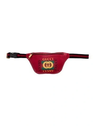 Pre-owned Gucci Web Belt Bag In Red