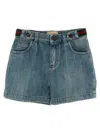 Gucci Blue Denim Shorts In Light Blue