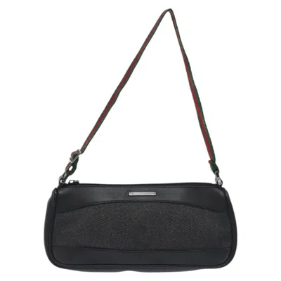 Pre-owned Gucci Web Black Denim - Jeans Clutch Bag ()