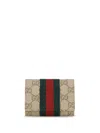 Gucci Web Card Case In Beige