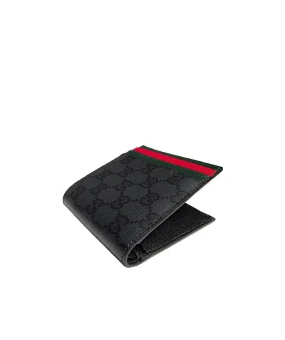 Gucci Web Card Slot Bi-fold Wallet In Black