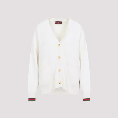 Gucci Web Cardigan Women In White