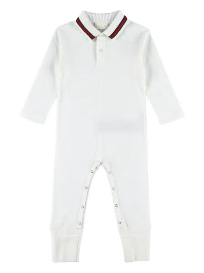 Gucci Web-collar Jumpsuit In White