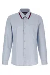 Gucci Oxford Shirt Web Collar Long Sleeves In Blue