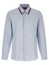 Gucci Oxford Shirt Web Collar Long Sleeves In Blue